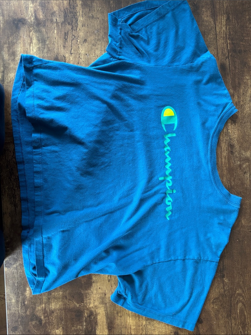 Champion Bright Blue Logo Short Sleeve Tee